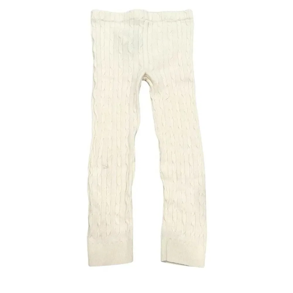 Gap Cable-Knit Sweater Leggings Ivory-Beige 4T